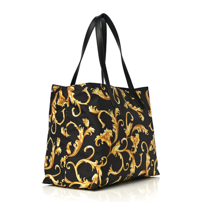 Versace Nylon Baroque Print Tote Black 5 of 11