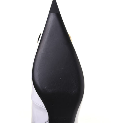 Balenciaga Patent BB Pointy Toe Ankle Booties 38 Optical White 11 of 13