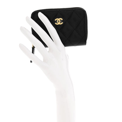 Chanel Caviar Quilted Zip Coin Purse Black 2 of 8