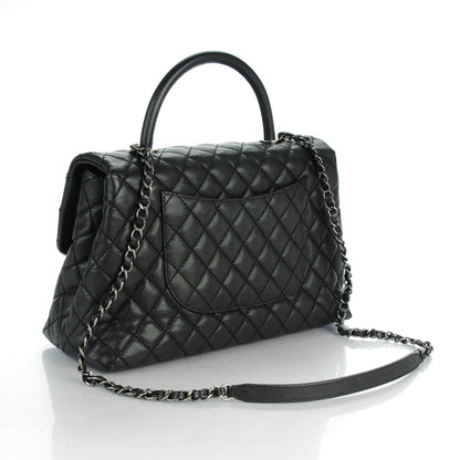 Chanel Caviar Quilted Medium Coco Handle Flap Black 3 of 7