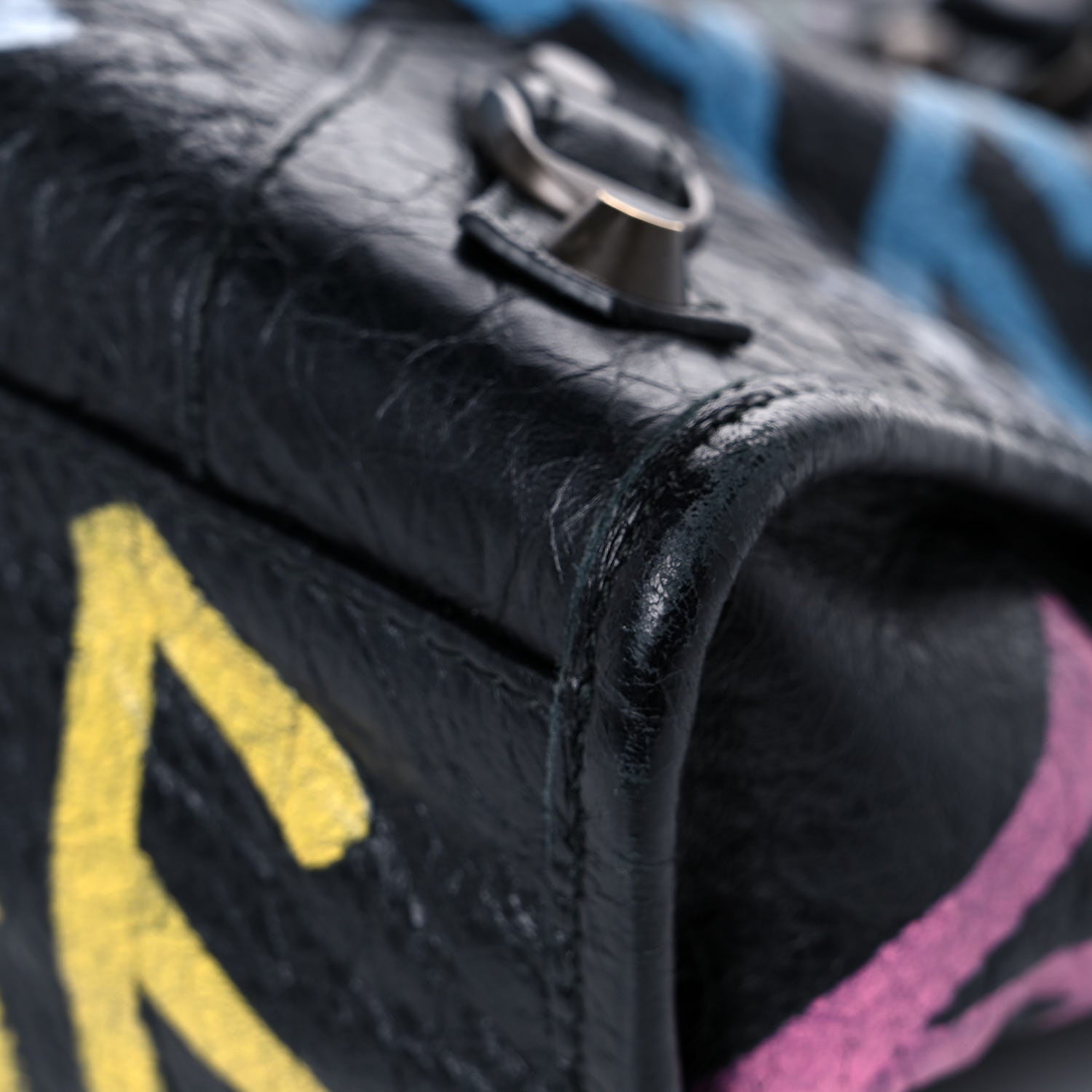 Balenciaga Agneau Graffiti All Over Classic Hardware S City Black Multicolor 9 of 13