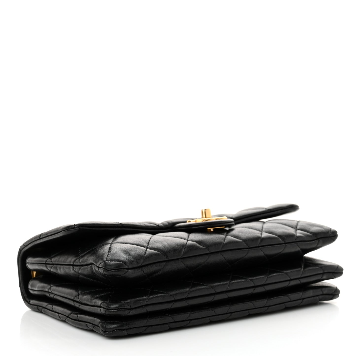 Lambskin Quilted Medium Pillow Crush Flap Bag Black
