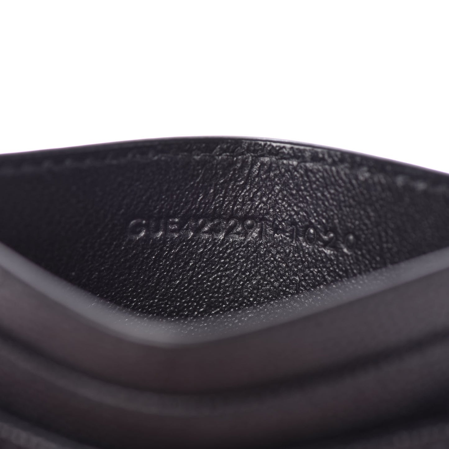 Grain De Poudre Matelasse Chevron Monogram Credit Card Case Black