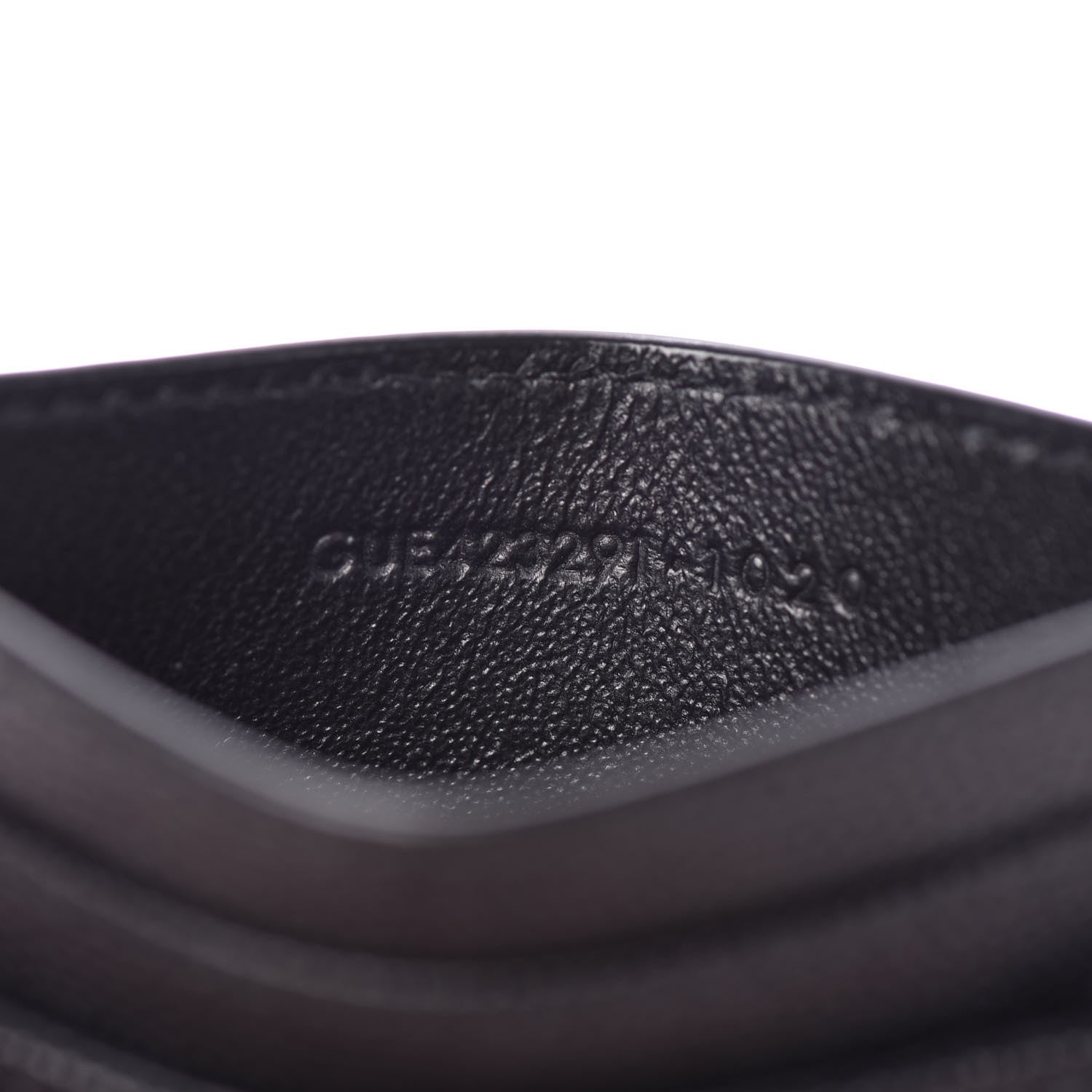 Saint Laurent Grain De Poudre Matelasse Chevron Monogram Credit Card Case Black 7 of 8