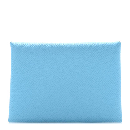 Hermes Epsom Calvi Duo Card Case Celeste 1 of 8