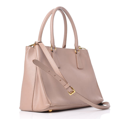 Prada Saffiano Small Double Handle Tote Mughetto 4 of 21