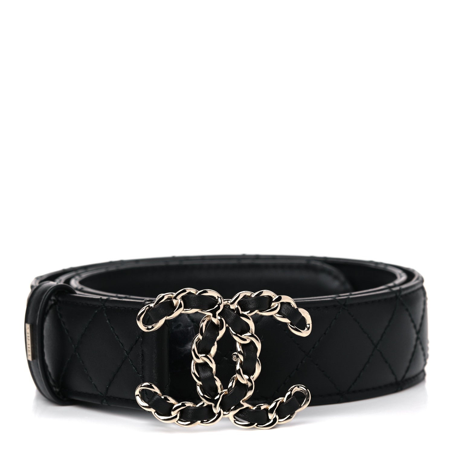 Chanel Lambskin Quilted CC Chain Belt 85 34 Black 2 of 15