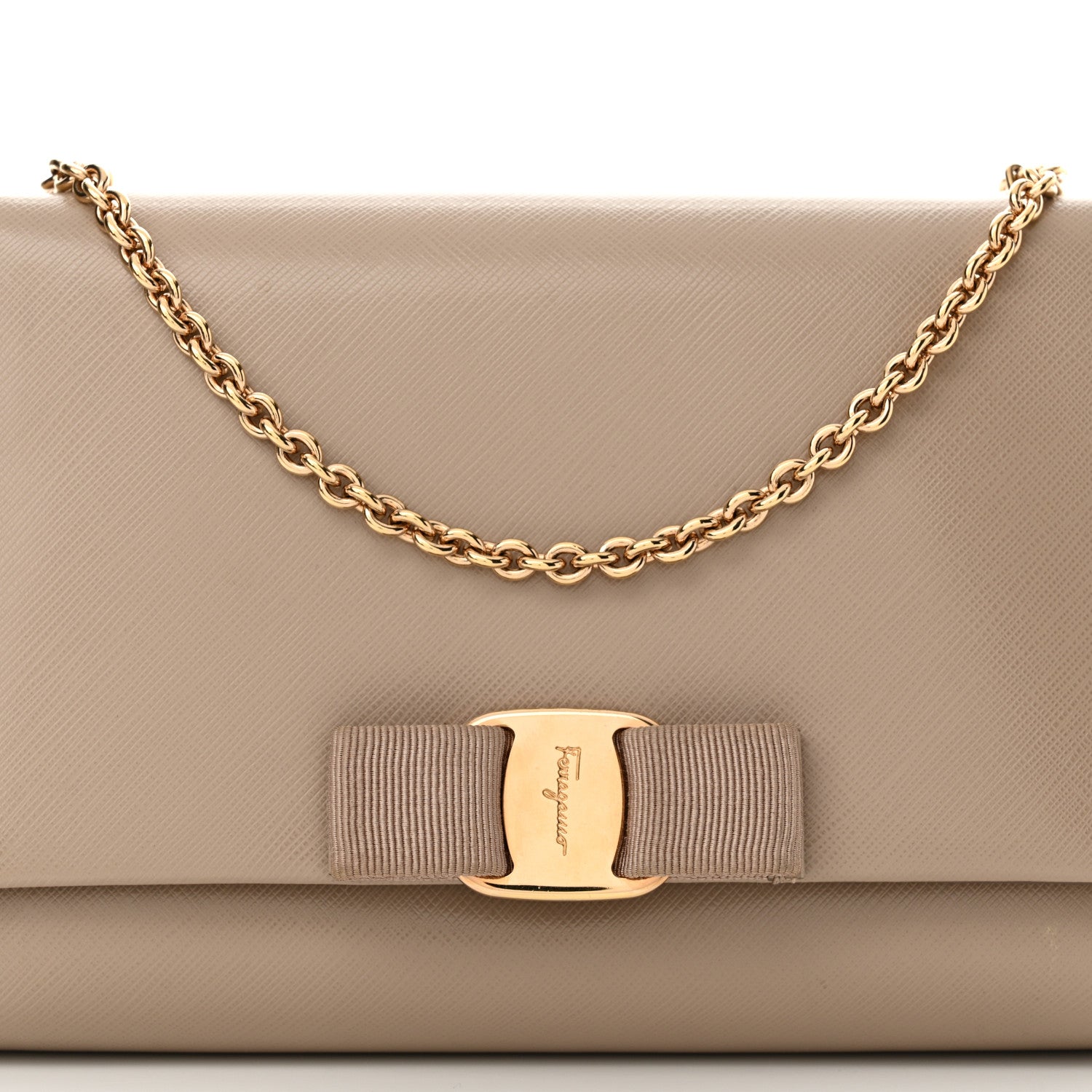 Salvatore Ferragamo Printed Calfskin Ginny Shoulder Bag Beige 7 of 14