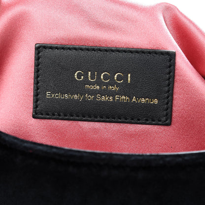 Gucci Velvet Matelasse Crystal Medium GG Marmont Shoulder Bag Black 8 of 21