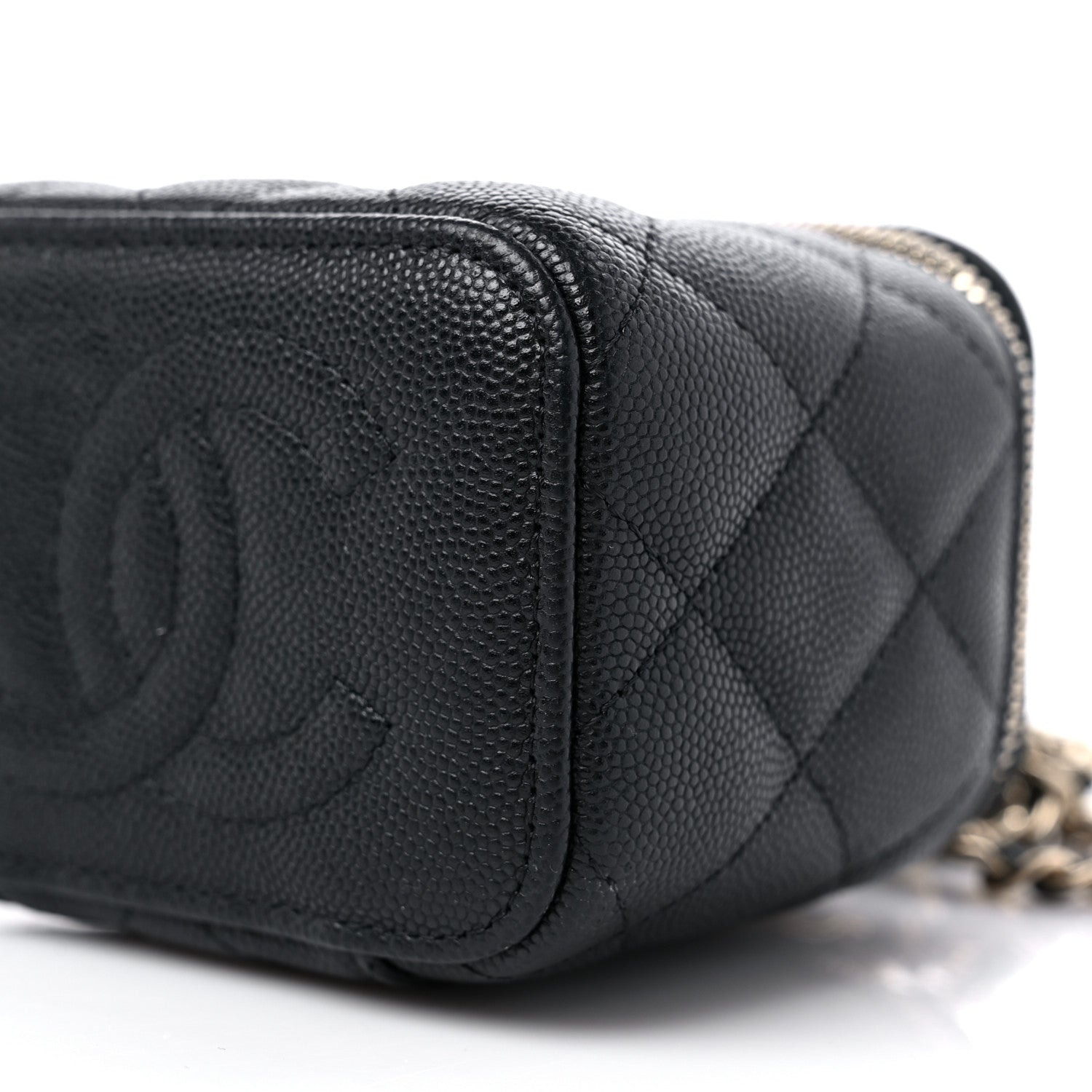 Chanel Caviar Quilted Mini Vanity Case With Chain Black 9 of 9
