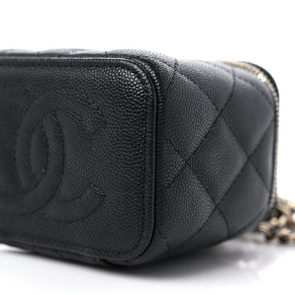 Chanel Caviar Quilted Mini Vanity Case With Chain Black 9 of 9
