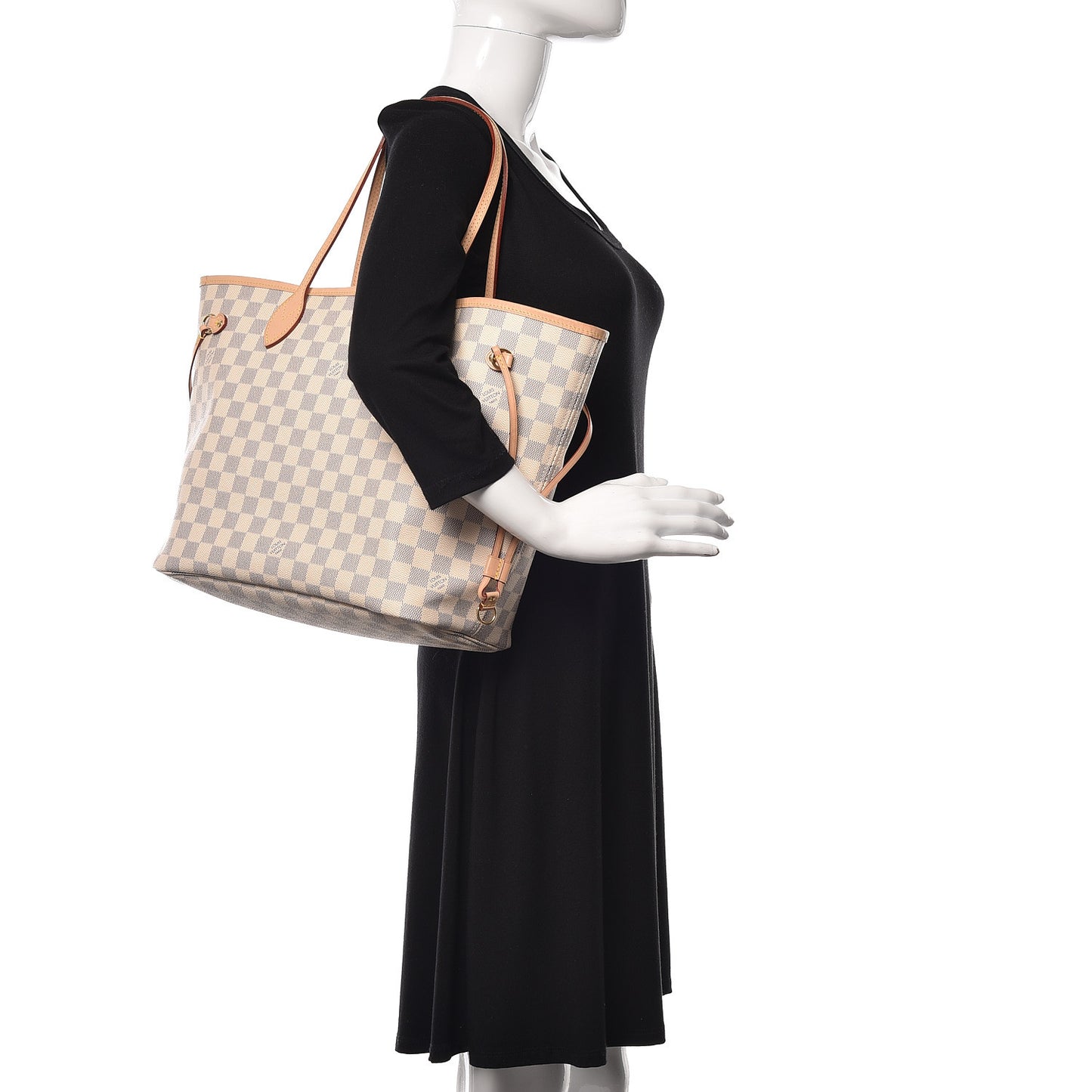 Damier Azur Neo Neverfull MM Rose Ballerine