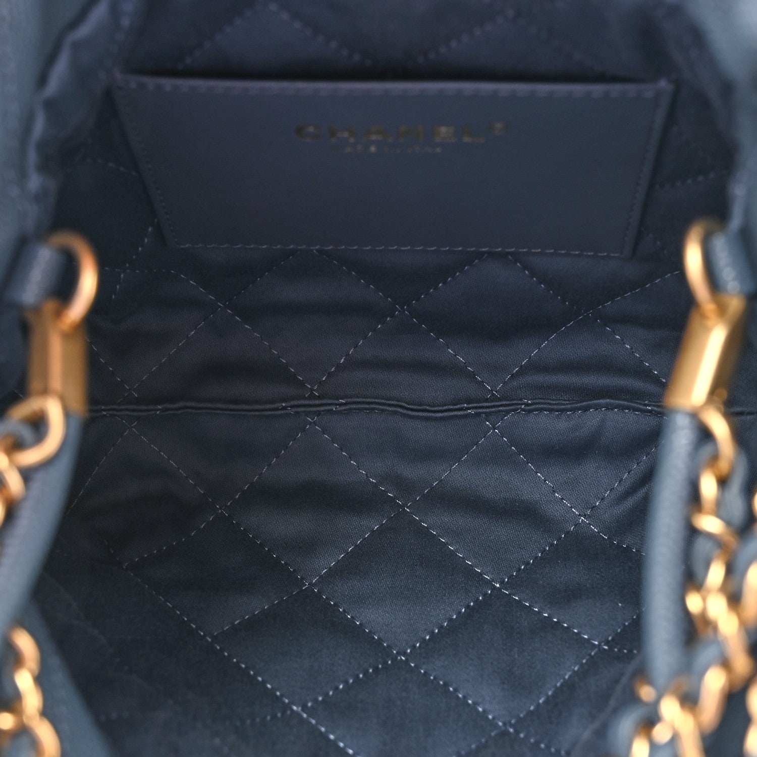 Chanel Shiny Caviar Quilted Monochrome Mini Chanel 22 Blue 5 of 10