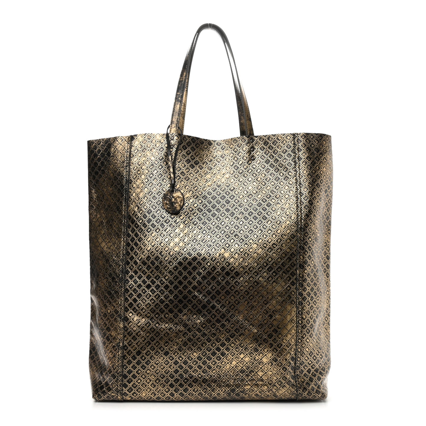Calfskin Intrecciomirage Antique Tote Black Gold