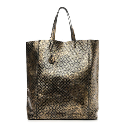 Bottega Veneta Calfskin Intrecciomirage Antique Tote Black Gold 2 of 8