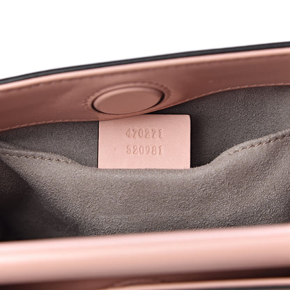 Gucci Nappa Bamboo Web Mini Nymphaea Top Handle Bag Perfect Pink Mystic White 9 of 15