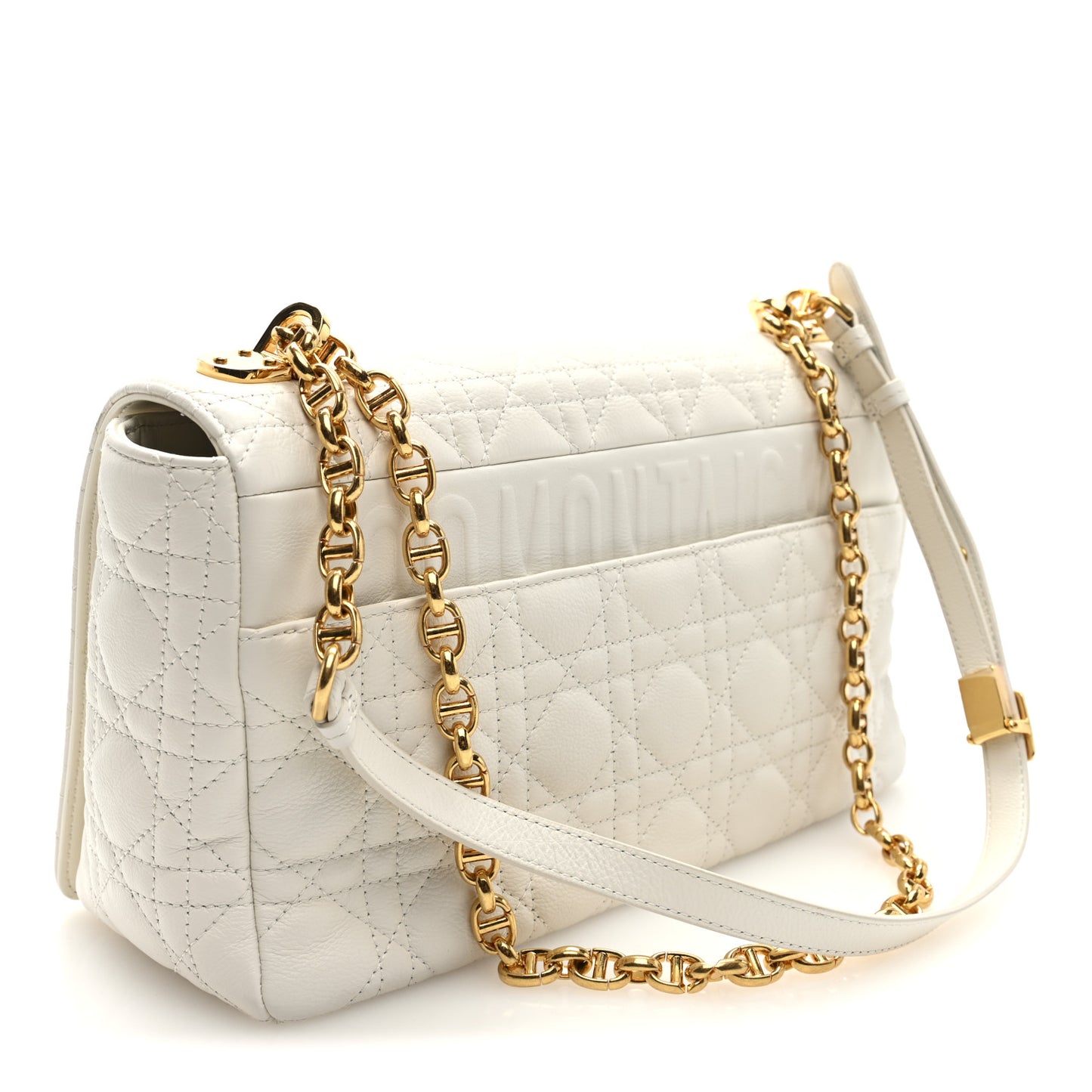 Grained Calfskin Cannage Large Caro Bag Ivory