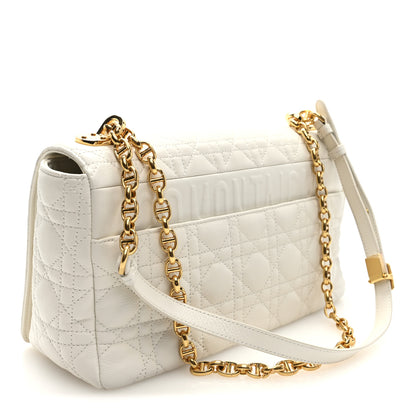 Christian Dior Grained Calfskin Cannage Large Caro Bag Ivory 3 of 10