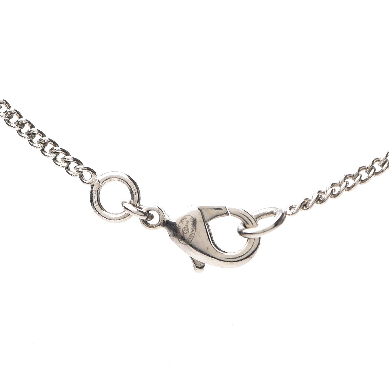 Chanel Crystal Timeless CC Necklace Silver 5 of 5