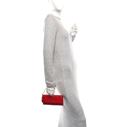 Christian Dior Patent Cannage Lady Dior Rendezvous Wallet On Chain Red 2 of 10