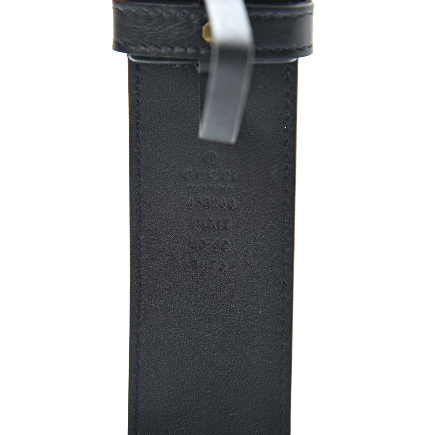 Moon Calfskin Pearl Double G 40mm Belt 80 32 Black Cream