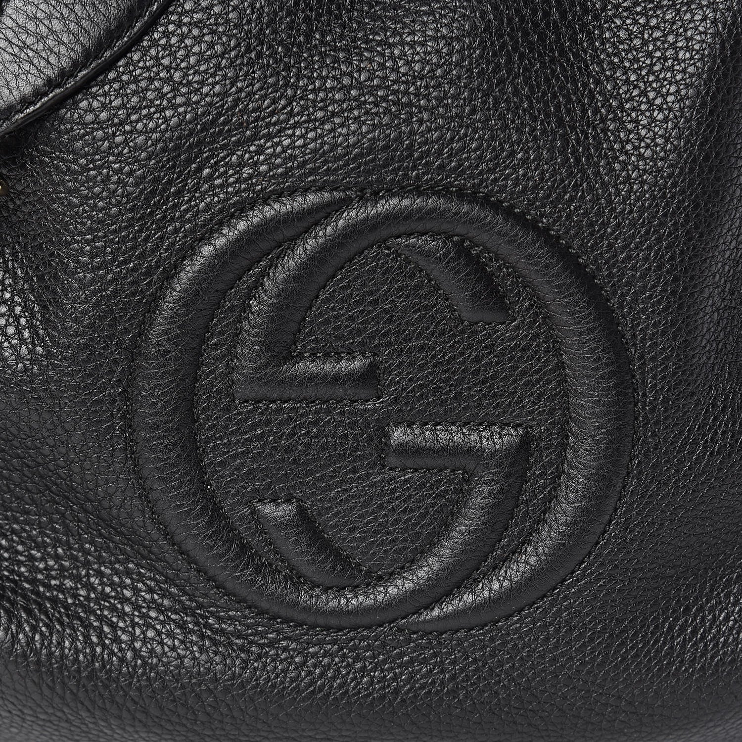Gucci Pebbled Calfskin Medium Soho Chain Hobo Black 10 of 14