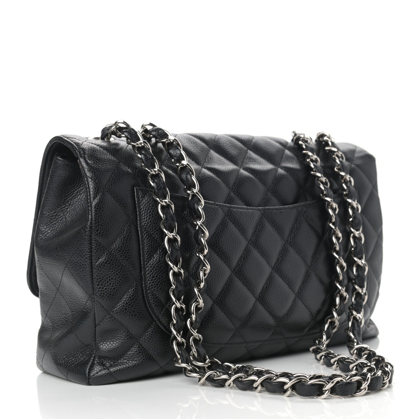 Caviar Quilted Jumbo Single Flap Black