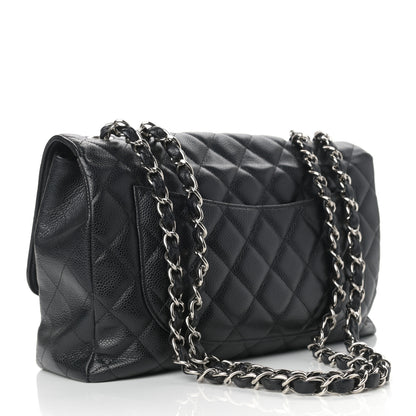 Chanel Caviar Quilted Jumbo Single Flap Black 3 of 9