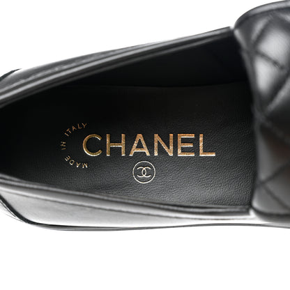 Chanel Lambskin Quilted CC Turnlock Loafers 39 Black 7 of 9