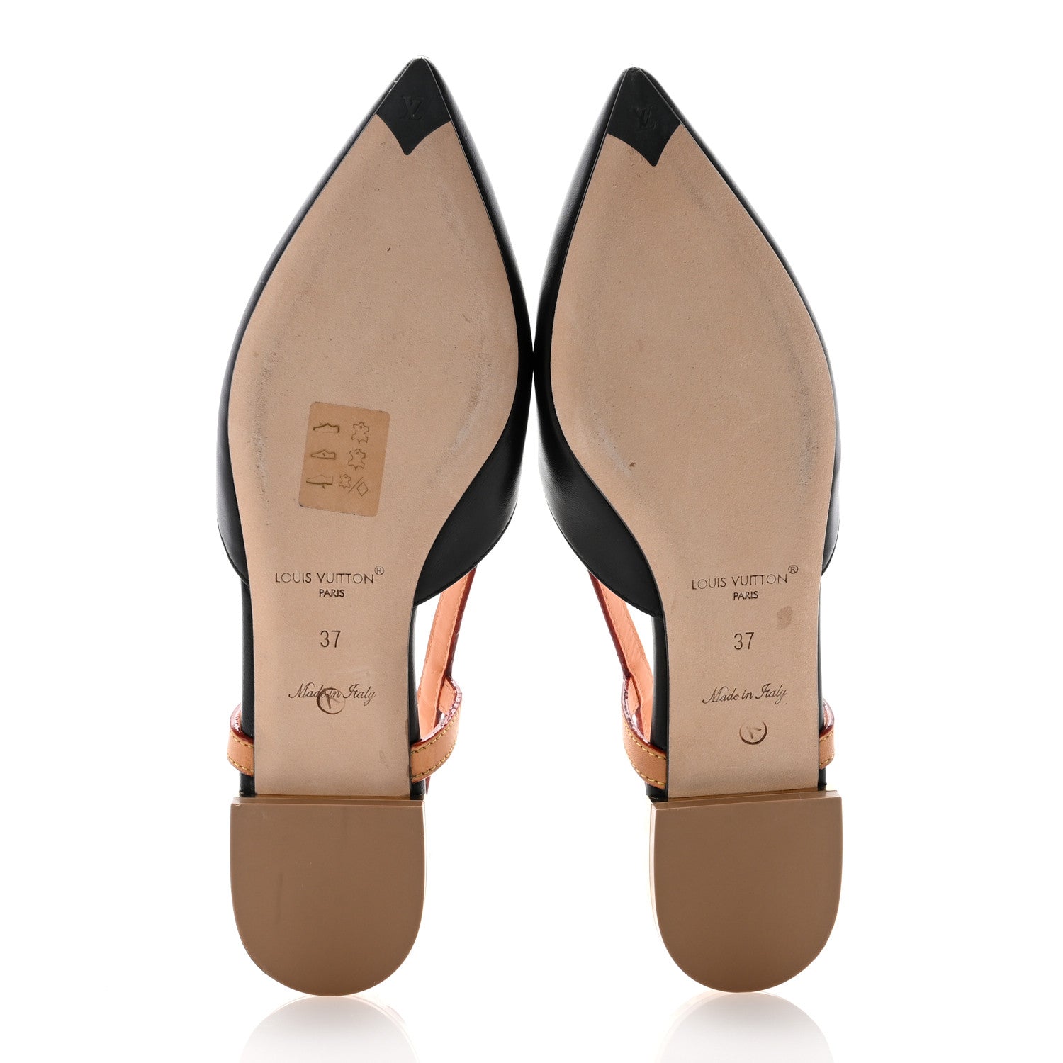 Louis Vuitton Calfskin Blossom Slingback Flat Ballerina 37 Black 5 of 9