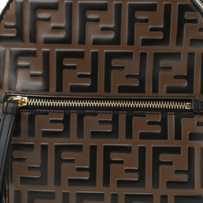 Fendi Vitello Bi-Color FF 1974 Embossed Mini Backpack Maya Black 8 of 10