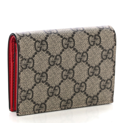 Gucci GG Supreme Monogram Cherry Embellished Card Case Wallet Hibiscus Red 3 of 10