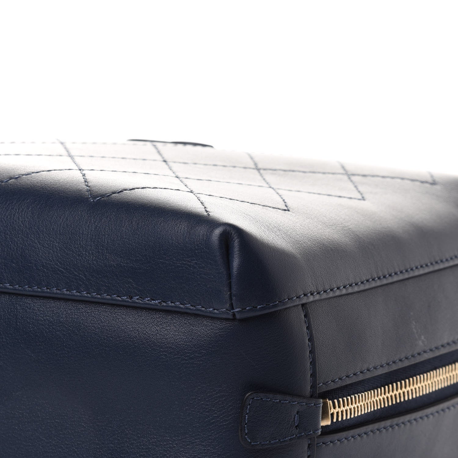 Chanel Calfskin Stitched CC Camera Case Bag Blue 11 of 17