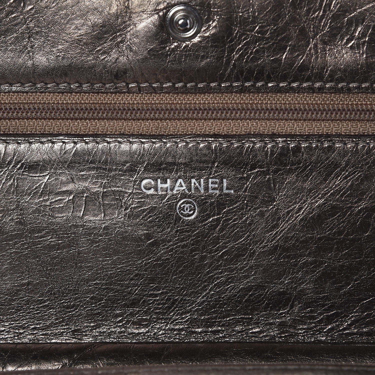 Chanel Metallic Aged Calfskin Quilted Reissue Wallet On Chain WOC Bronze 6 of 8