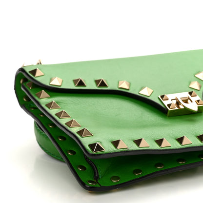 Valentino Garavani Vitello Mini Rockstud Shoulder Flap Bag Green 10 of 11