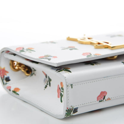 Saint Laurent Calfskin Prairie Flower Printed Small Classic Monogram Kate Satchel White 5 of 9
