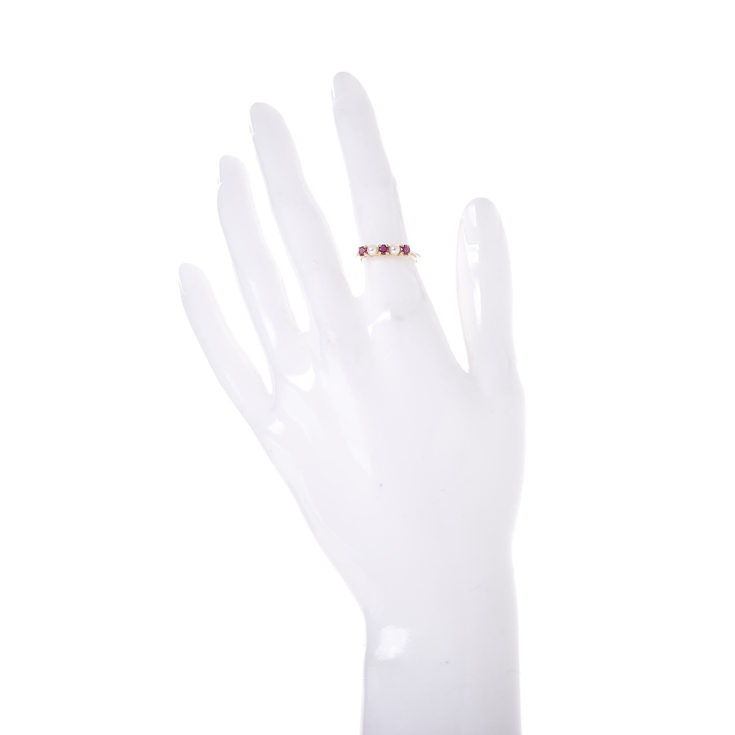 Tiffany 18K Yellow Gold Ruby Pearl Ring 49 5 2 of 5