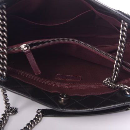 Chanel Glazed Calfskin Quilted Shopping Tote Black 5 of 12