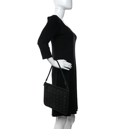 MCM Visetos Liz Shopper Tote Pouch Black 2 of 12
