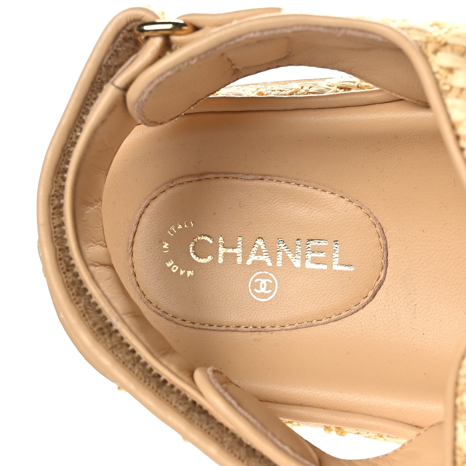 Chanel Braided Fabric Velcro Dad Sandals 40 Beige 8 of 9