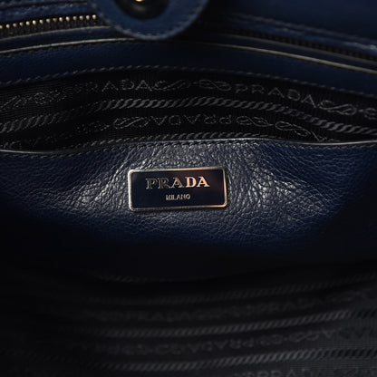 Prada Glace Calf Small Twin Pocket Tote Baltico 6 of 12