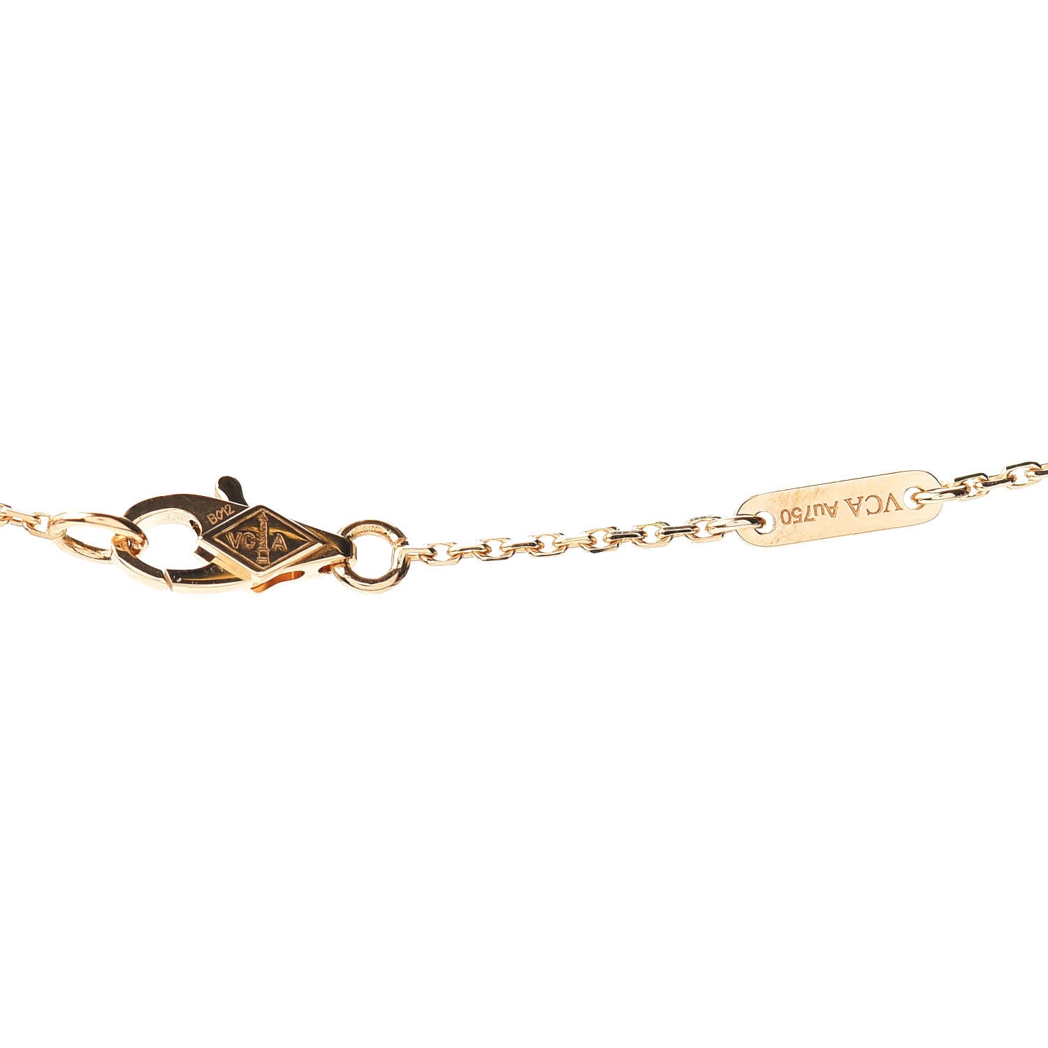 Van Cleef & Arpels 18K Yellow Gold Mother of Pearl Sweet Alhambra Pendant Necklace 4 of 5