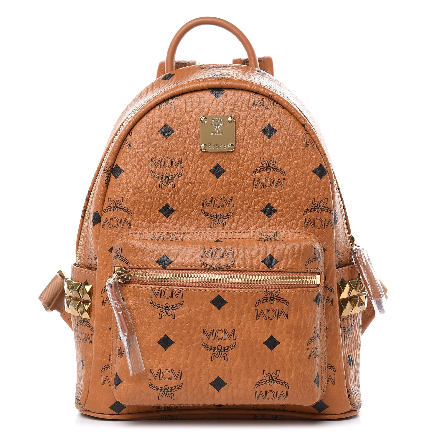 MCM Visetos Side Stud Mini Stark Backpack Cognac 1 of 9