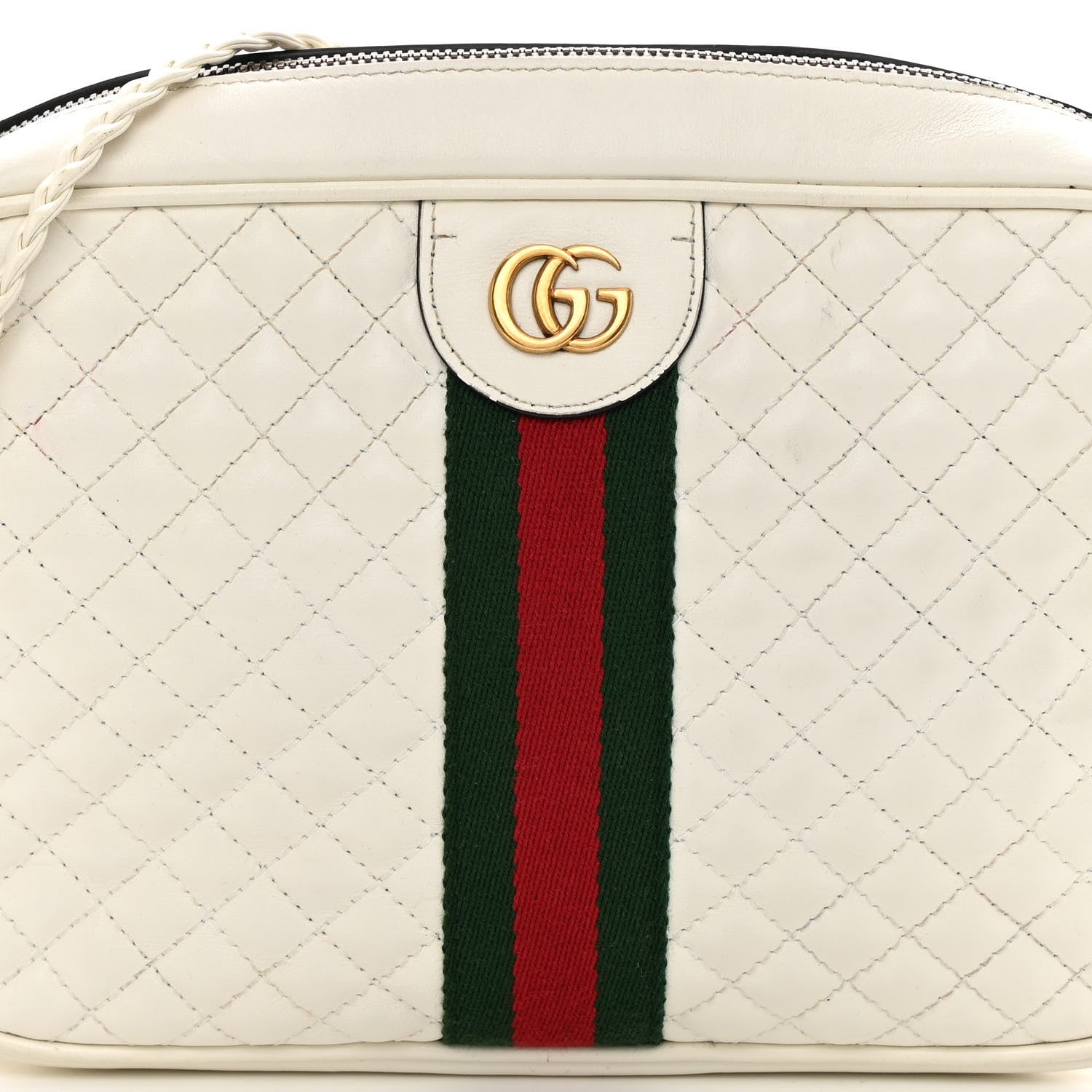 Gucci Nappa Web Trapuntata Small GG Shoulder Bag White 8 of 17