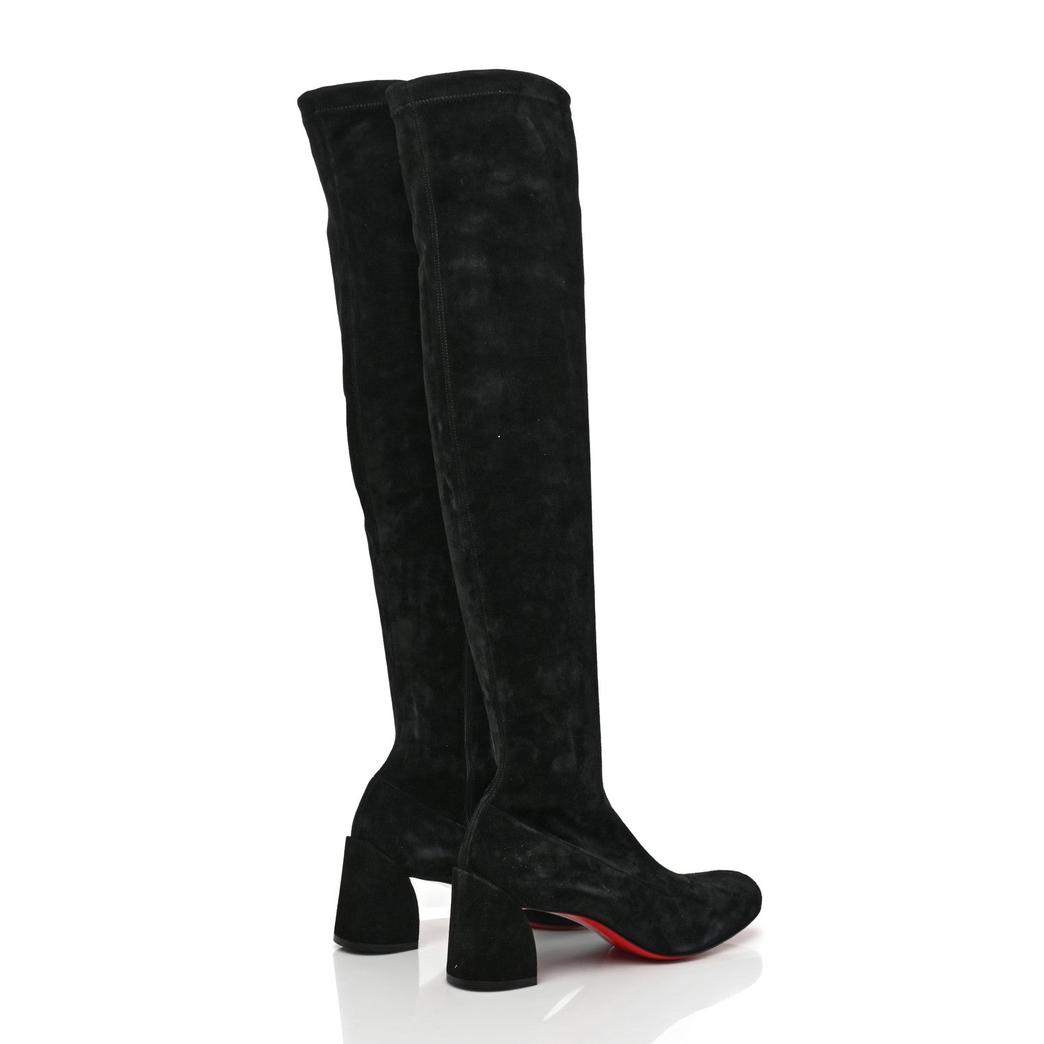 Christian Louboutin Veau Velours Stretch Turelaboot Alta 55 Over The Knee Boots 38.5 Black 4 of 6