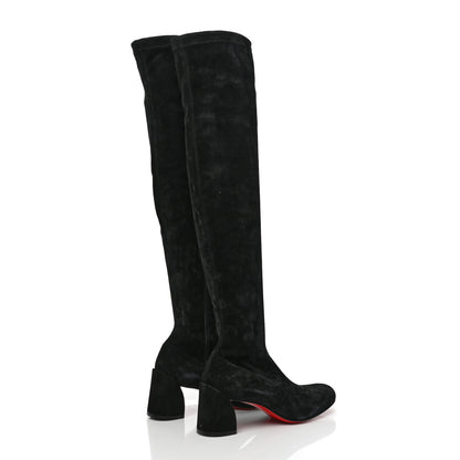 Christian Louboutin Veau Velours Stretch Turelaboot Alta 55 Over The Knee Boots 38.5 Black 4 of 6