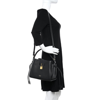Tom Ford Grained Calfskin Small Padlock Top Handle Bag Black 3 of 9