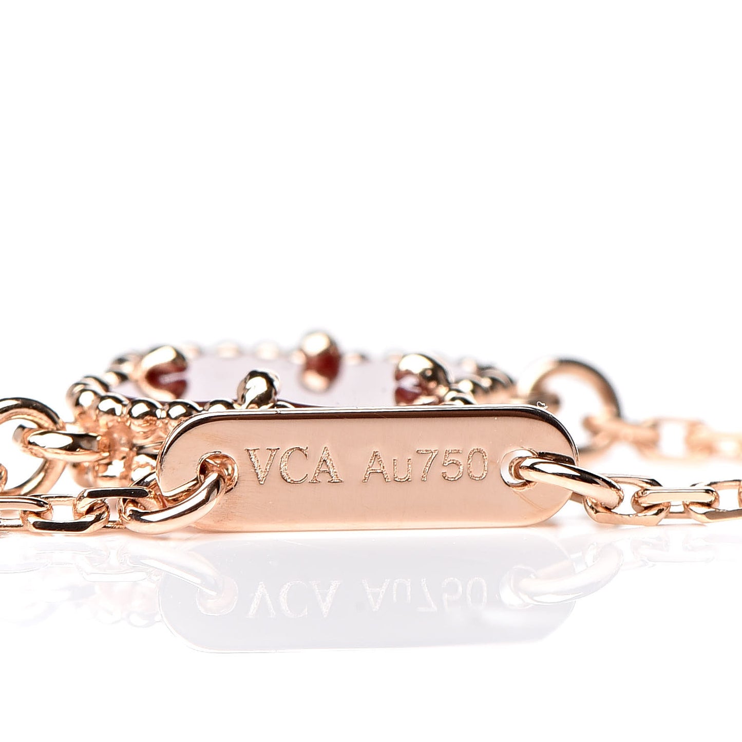 18K Rose Gold Carnelian Sweet Alhambra Bracelet