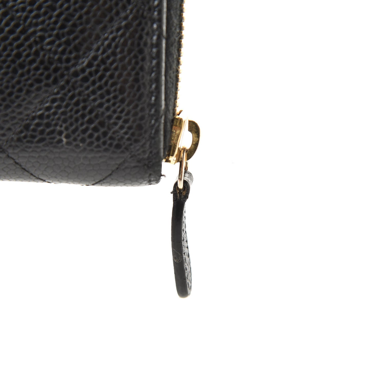 Caviar Quilted Large Zip Around Organizer Wallet Black