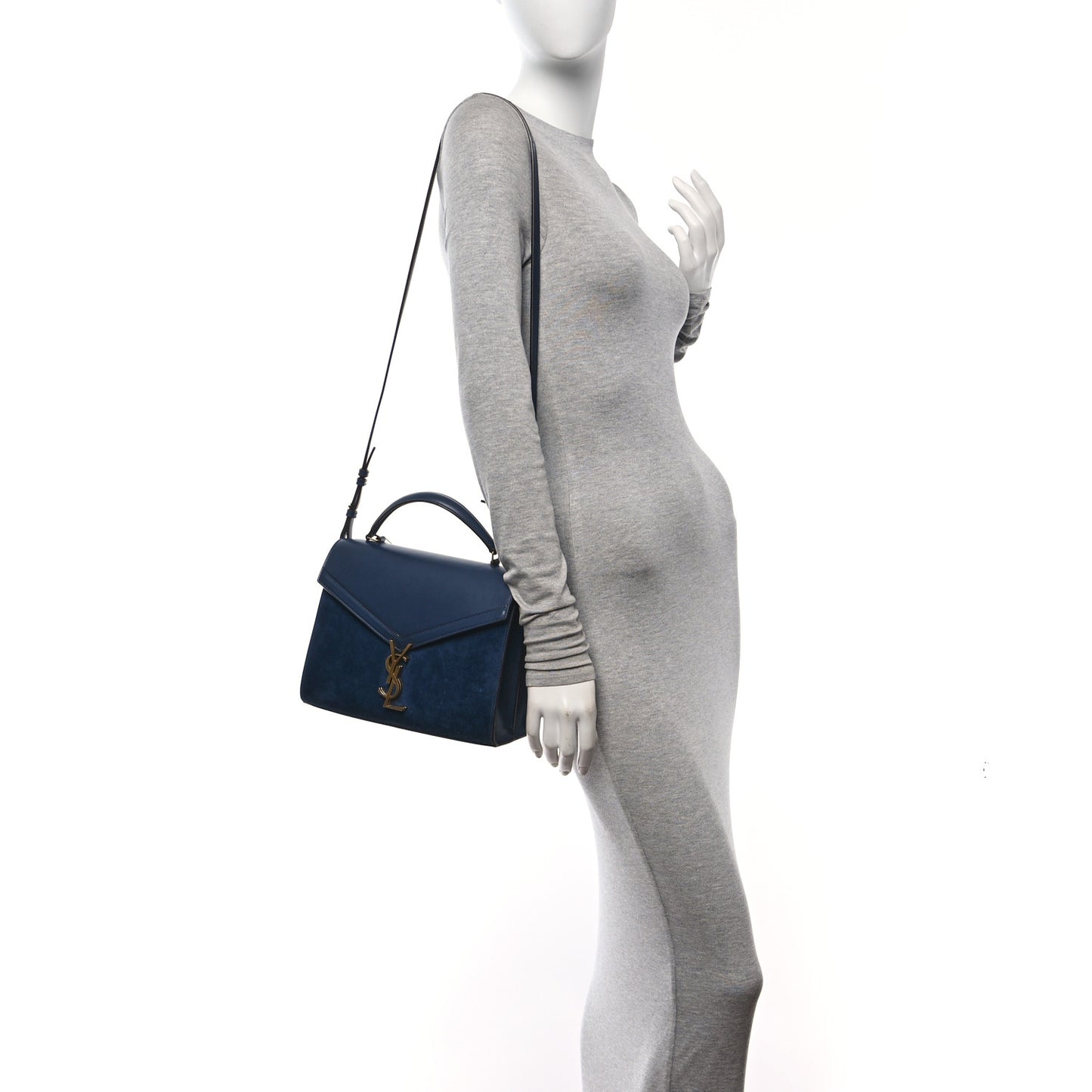 Kid Scamosciato Smooth Calfskin Medium Classic Monogram Cassandra Top Handle Marine Rouge Legion